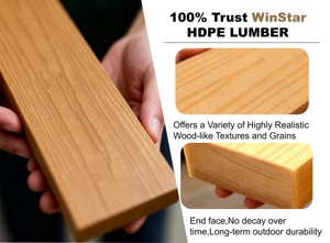Materiales de Construcción Ecológicos WinStar, Madera Plástica HDPE, Madera para Muebles de Exterior, Tablas de Madera Plástica Resistentes a las Termitas - Product Image 2