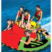 Nouvelle grande île flottante gonflable adulte en plein air surf sur l'eau 5 personnes ronde île flottante Starship tube remorquable