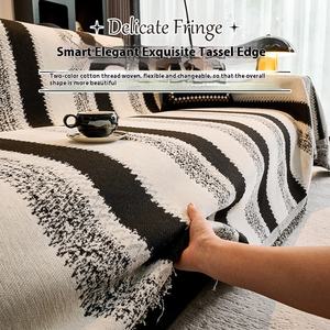 Funda <span class=keywords><strong>de</strong></span> Sofá Antirrayones <span class=keywords><strong>de</strong></span> Nuevo Diseño 2025, Cubre Sofá Lavable <span class=keywords><strong>de</strong></span> Chenilla para 5 Plazas <span class=keywords><strong>de</strong></span> Cobertura Completa con Manta con Borlas - Product Image 4