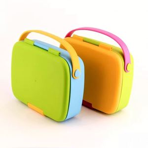1200ML BPA Free Plastic Kids <b>Lunch</b> <b>Box</b> Colorful 5-Compartment Bento <b>Box</b> with Handle Leak-Proof Lid for School & Travel - Product Image 2