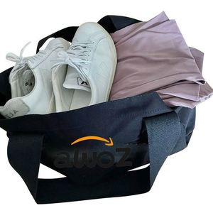 กระเป๋าช้อปปิ้งผ้าฝ้ายออร์แกนิคแบบกำหนดเอง หูหิ้วหยาบ กระเป๋าโท้ทผ้าแคนวาสขนาดใหญ่สำหรับผู้หญิง สะพายไหล่เดียว พร้อมโลโก้แบบกำหนดเอง - Product Image 2