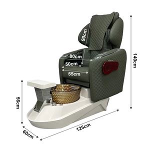 Moderno y Lujoso Conjunto de Silla de Pedicura con Masaje de Pies, sin Plomería, Respaldo Reclinable para Salón de Belleza y Muebles de Salón de Uñas - Product Image 4