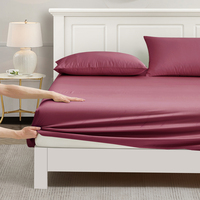 Parure de lit 4 pièces en fibre de bambou 100 % tissée, 300 fils, rafraîchissante, respirante et écologique, idéale pour les acheteurs de linge de maison et de mariage - Vente en gros