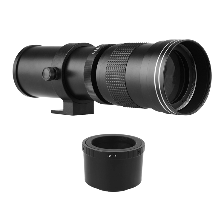 Black Mf Telephoto Zoom Lens 420-800mm T2 Mount For Fujifilm X-mount