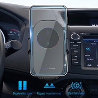 Support de téléphone universel pour voiture avec chargeur sans fil 15W, fixation rapide par ventouse pour tableau de bord et pare-brise, vente en gros