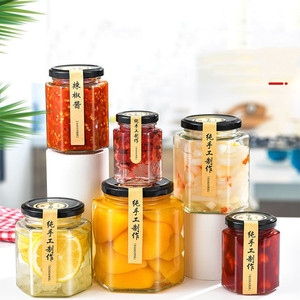 ขวดแก้วและขวดทรงหกเหลี่ยมใสขนาด45มล. 730มล. 1000มล. โหลแก้วใส่อาหารสุดหรูขายส่งผู้ผลิตจีน - Product Image 2