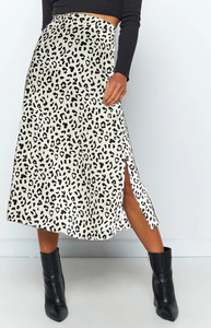 Coldker New Sexy Leopard Print Chiffon <strong>Split</strong> <strong>Skirt</strong> Casual Fashion Long <strong>Skirts</strong> for Women Spring Summer Zip Elegant Female <strong>Skirt</strong> - Product Image 6