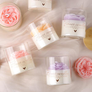 Velas Aromáticas de Cera de Soja con Forma de Rosa, Decoración Creativa para el Hogar, Velas Florales en Vaso de Vidrio, Marca Molly Glory - Product Image 1