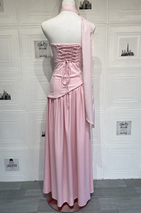 <span class=keywords><strong>Robe</strong></span> longue sans bretelles à col licou avec écharpe, fente haute, détails froncés, tissu drapé, idéale pour banquets, soirées, anniversaires, bals <span class=keywords><strong>de</strong></span> promo et vacances - Product Image 6