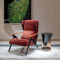 Chaise de luxe légère italienne chaise de canapé simple en cuir moderne simple pour villa salon fauteuil simple haut de gamme