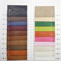 PVC gaufré à grain rétracté, résistant à l'abrasion, élastique, 0,9 mm, 54 pouces, avec support tissé brossé pour sacs, canapés, vestes, 20 couleurs, MOQ 1 yard