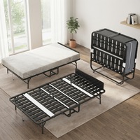 Lit d'appoint pliant 2026 avec matelas en mousse à mémoire de forme, cadre en acier durable double, capacité de charge de 136 kg, lit pliant