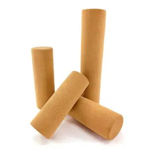 Factory Supply High Density Natural Wooden Foam Roller Fitness Muscle Massage Cork Yoga Roller