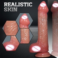 Vibromasseur et extension réalistes en silicone, grand modèle, souple, 100 % étanche, avec ventouse, pour femme HXR LM-A004L-1