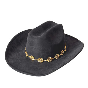 2026 New Arrival Vintage Suede Cowboy <strong>Hat</strong> with Turquoise Concho Band Unisex Outdoor - Product Image 6