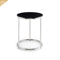 Table d'appoint ronde moderne en verre trempé et acier inoxydable pour salon – Vente en gros