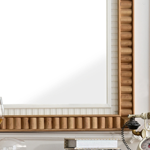 Large Rectangle <b>Wooden</b> <b>Frame</b> Hanging Wall <b>Mirror</b> Custom Home Decoration with Rustic Eco-friendly Design Everyday Use - Product Image 3