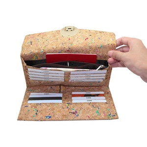 For Boshiho High Quality Ladies Handbag RFID Blocking <b>Envelope</b> Clutch Long Vegan Cork Purse Open Closure Polyester Lining Thread - Product Image 2