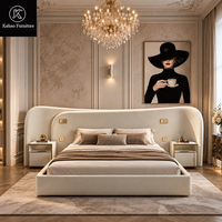 Ensemble de meubles de chambre à coucher de luxe en bois, confortable, moderne et simple, pour lit king size, idéal pour la maison et la chambre double.