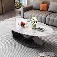 Ensemble de table basse moderne en bois écologique durable avec structure en fer, mobilier pour la maison, hôtel, appartement, salon, montage facile