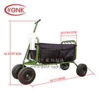 Chariot de pêche Yonk OEM, capacité de charge de 300 lb, pliable, quatre grandes roues de 11 pouces, pneus en caoutchouc, acier robuste, résistant à la rouille