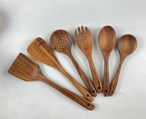 2025 Hot Bán <span class=keywords><strong>6</strong></span> cái không dính đồ dùng tự nhiên e-co thân thiện Gỗ Tếch nhà bếp bằng gỗ Đồ dùng thiết lập - Product Image 3