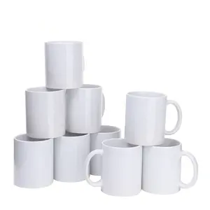 Bianco 11OZ 3A minimalista tazze da caffè in ceramica semplici tazze da caffè bianco per la stampa