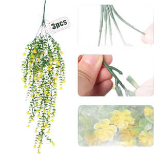 <span class=keywords><strong>Flores</strong></span> colgantes al por mayor, anti-ultravioleta, hojas artificiales de ratán, decoración para pared, hogar, jardín, boda, <span class=keywords><strong>flores</strong></span> colgantes para pared - Product Image 5