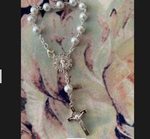 Rozenkransen Kralen Crucifix Katholiek Religieuze Kettingen En Armbanden Set Goud Metalen Kruis Zinklegering Katholieke Medailles Verguld - Product Image 3