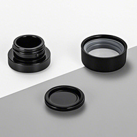 Nouveau Style Bocaux En Verre Concentré 5ml 7ml 9ml Pots Uv Noir Brillant Emballage Couvercle Résistant Aux Enfants Avec Disque En Métal PTFE Linner
