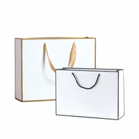 Bolsa de papel de regalo de cartón con logotipo personalizado, bolsas de papel de compras con mango