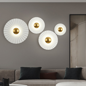 Applique <span class=keywords><strong>murale</strong></span> LED design moderne corps en fer Style OVNI post-moderne pour chambre à coucher de luxe hôtel maison fond décoratif applique <span class=keywords><strong>murale</strong></span> - Product Image 1