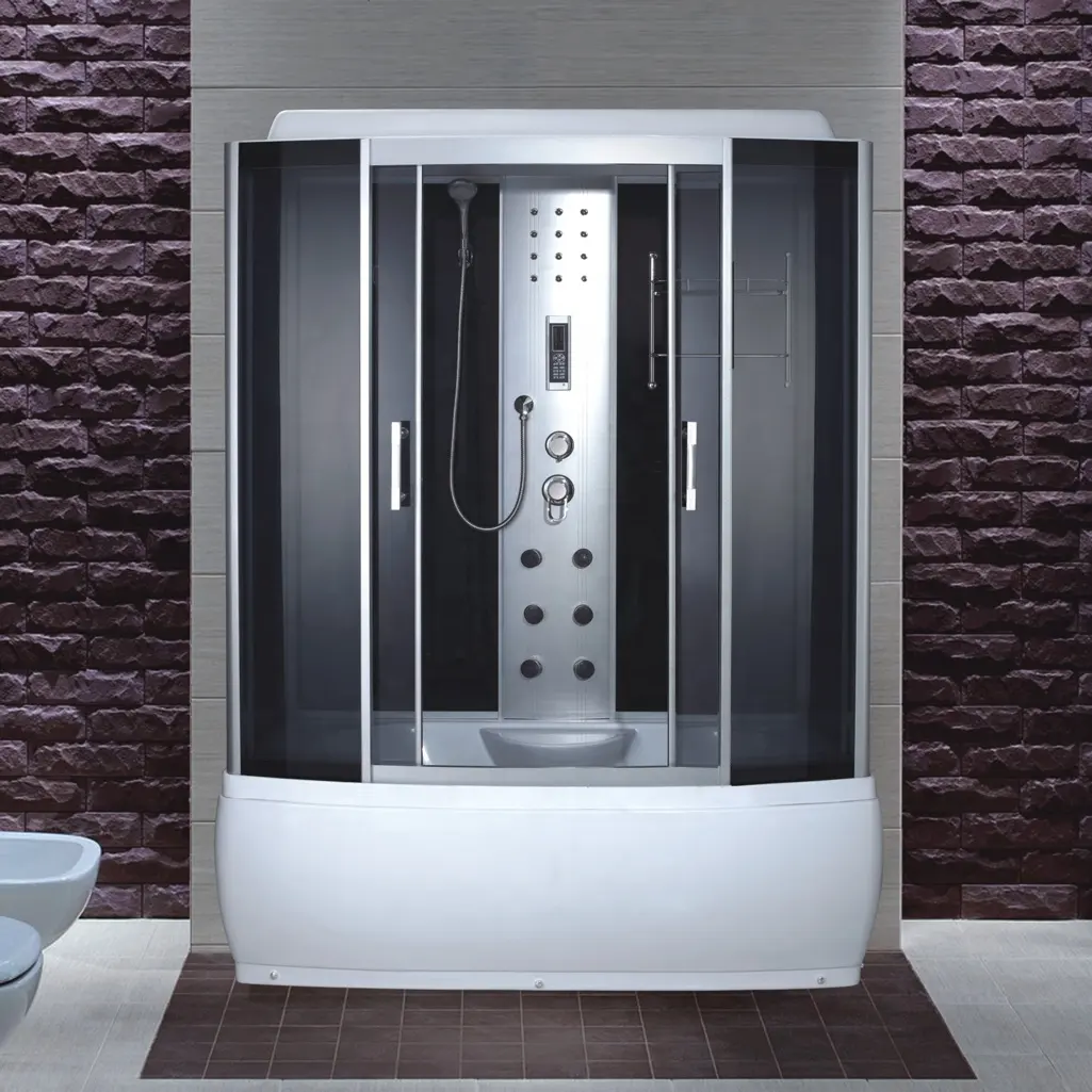 Avrupa tarzı en popüler buhar Led lüks paslanmaz çelik duşakabin şeffaf cam duş odaları