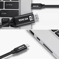 Cable Adaptador USB Tipo C a [destino de cable] de 1.8 m, Chapado en Oro, 4K 30Hz, con Cubierta de PVC para MacBook, Proyector, Monitor y Micrófono