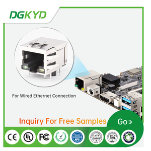Dual 1X2 Ports 8P8C Shielded RJ45 Connector With LED 10/100 Base-T Integrated Magnetics CAT5E Ethernet Connectors - Product Image 3
