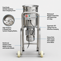 Commerciële industriële automatische voedselhakselaar, groente- en fruitpers, mixer, blender, 220V, voor restaurantgebruik