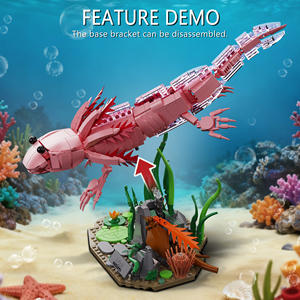 Juego de Bloques de Construcción de Axolotl de Plástico Simulado, 998 Piezas, Figura de Animal para Niños y Adultos <span class=keywords><strong>HTL</strong></span>, Gran Venta - Product Image 5