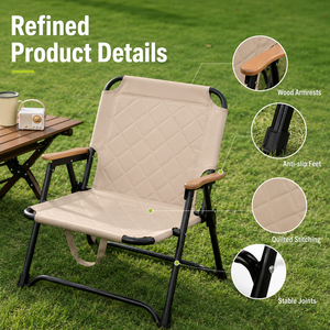 <b>Padded</b> Portable Outdoor <b>Folding</b> Camping <b>Chair</b> for Picnic Beach Leisure and Camping - Product Image 3