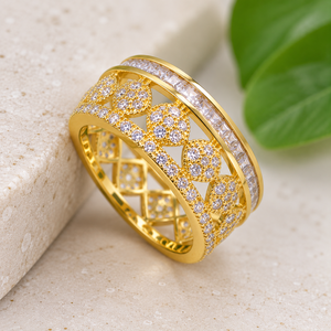 18K Gold <b>Ring</b> 5.20 Gram Handmade Fancy Gold <b>Ring</b> for Women Wedding Function Traditional <b>Indian</b> Gold Jewellery - Product Image 1