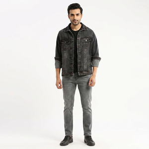 High Street Men's <b>Lightweight</b> Customizable Design <b>Denim</b> <b>Jacket</b> Embroidered Autumn Winter Season OEM Serviced - Product Image 1