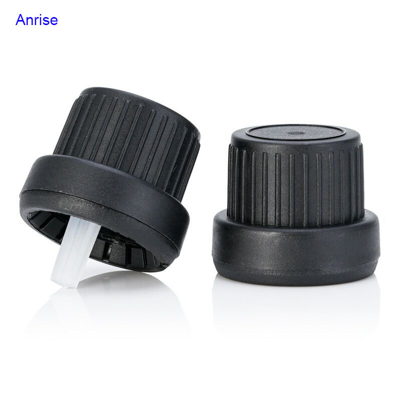 18mm schwarz weiß Kunststoff manipulation Evident Proof Protective Insert Dispenser Schraub deckel Verschluss kappe für Flaschen mit ätherischen Ölen