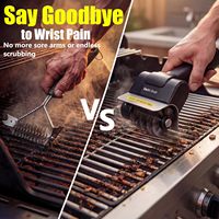 Brosse électrique SEB pour nettoyer les grilles de barbecue en extérieur, brosse rotative sans fil réglable pour nettoyer les grilles de barbecue