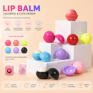 Bálsamo Labial Esférico Vegano Orgánico Natural de Marca Privada, Hidratante, Regalo para el Cuidado de <span class=keywords><strong>los</strong></span> <span class=keywords><strong>Labios</strong></span>, OEM - Product Image 2