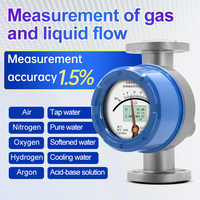 Pengukur Aliran Area Variabel Tabung Logam Rotameter Cairan Gas Uap Aliran Kecil Sambungan Flens Output 4-20mA