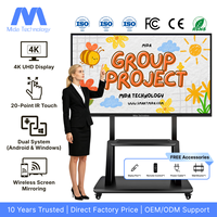 Tableau interactif intelligent MIDA 4K UHD LCD ultra-fin multi-touch avec contrôle gestuel, écran plat interactif tout-en-un