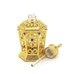 Galvanizado <span class=keywords><strong>Moda</strong></span> Oro Vintage Mini 10ml Medio Oriente Árabe Dubai Perfume Botella de aceite esencial con varilla de vidrio - Product Image 2