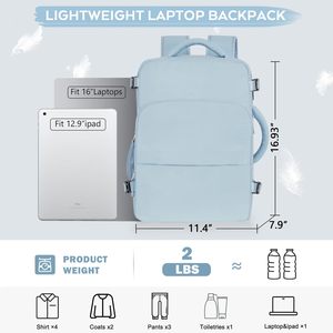 Sac à dos de voyage pour articles personnels et cosmétiques avec port de chargement USB, sac à dos scolaire, sacoche pour ordinateur portable d'affaires - Product Image 3
