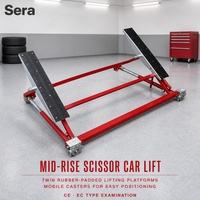 Sera Mini-élévateur à ciseaux automatique portable à quatre montants, hydraulique en acier, inclinable à faible hauteur, pour garage domestique et usage en magasin