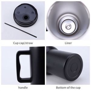 Vaso Térmico de Acero Inoxidable de 40oz, Aislamiento al Vacío de Doble Pared, Taza de Viaje con Asa y Popote, Logotipo Personalizado, Libre de BPA, Antiderrames, para Coche - Product Image 6