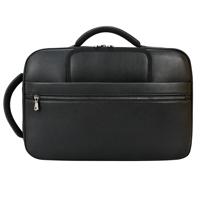 Big Capacity Logo Simple Style Genuine Waterproof Leather Bag For Men Chest Bag Full Grain Crazy Horse Leather Briefcase